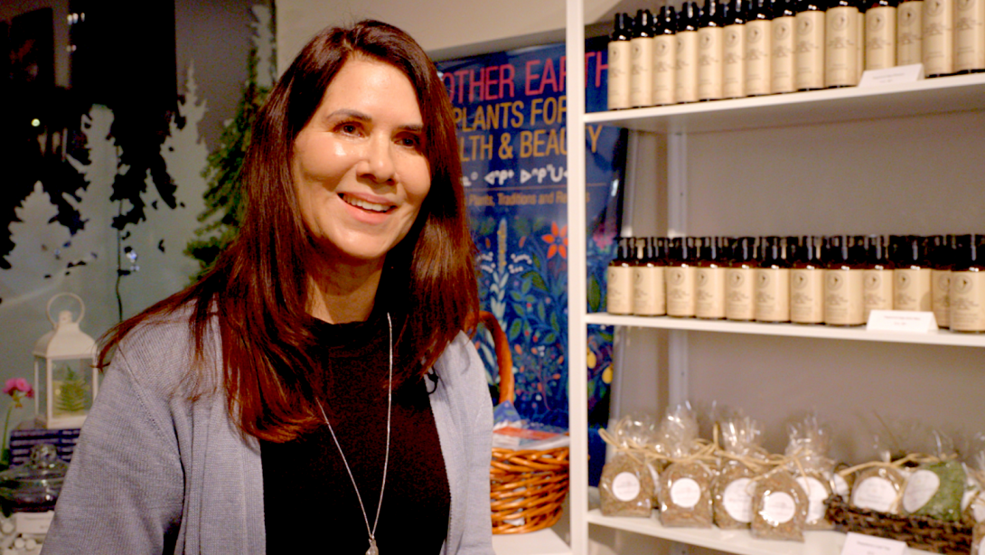 Carrie Armstrong inside her Mother Earth Essentials store.