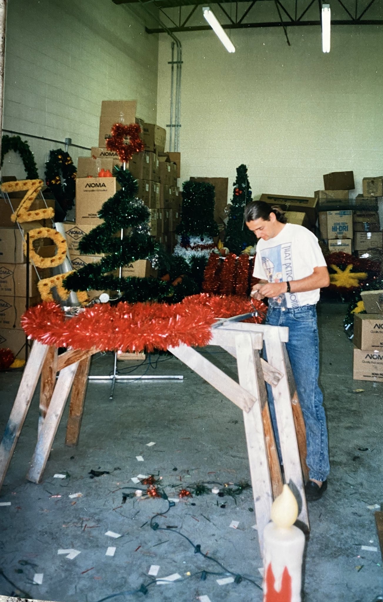 Slavo Cech in an undated photo working on holiday decorations in his workshop.