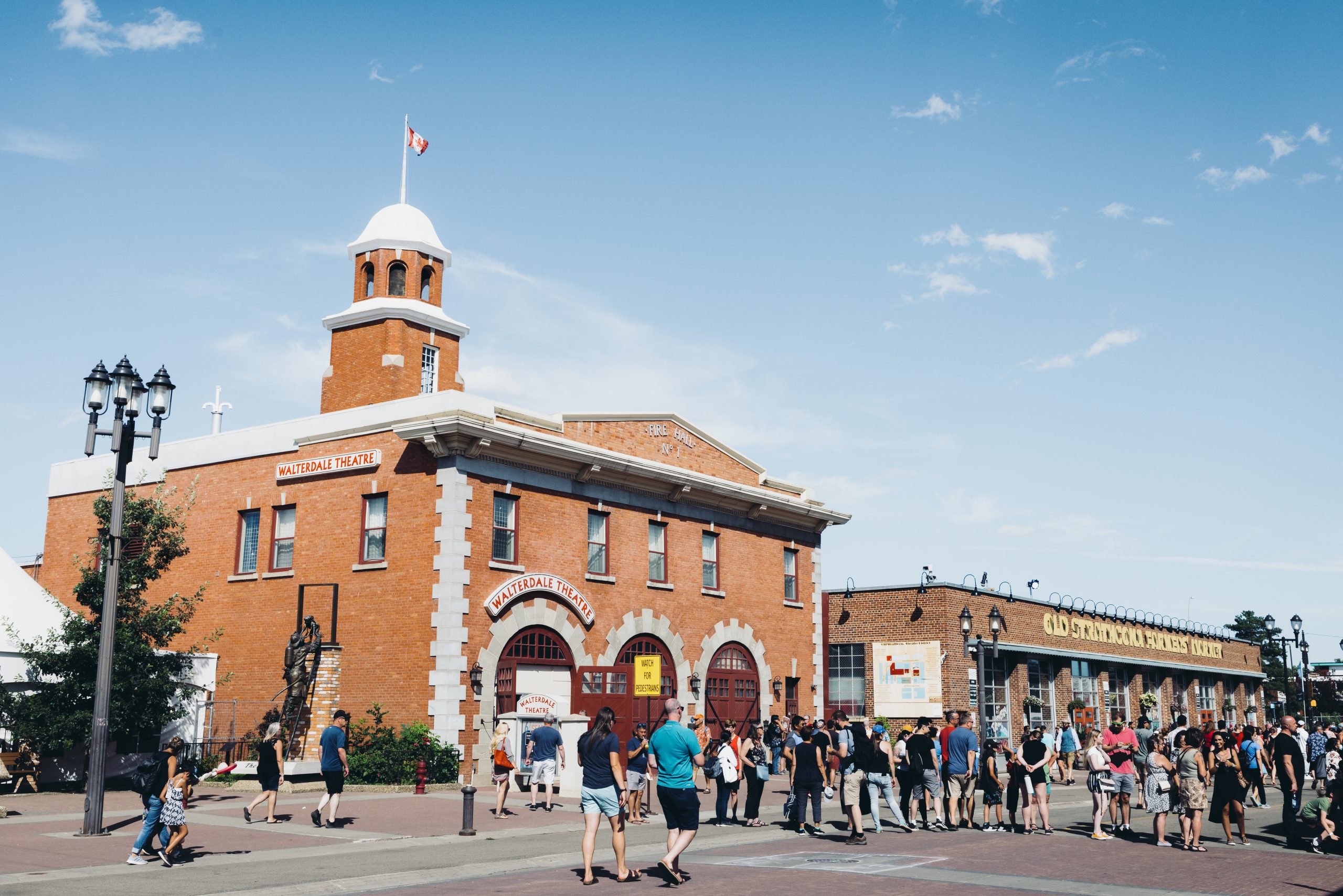 The Walterdale Theatre and Old Strathcona Farmers Market during Fringe Festival