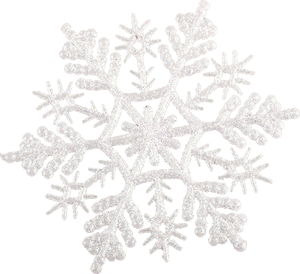 Cut out of a sparkly snowflake.